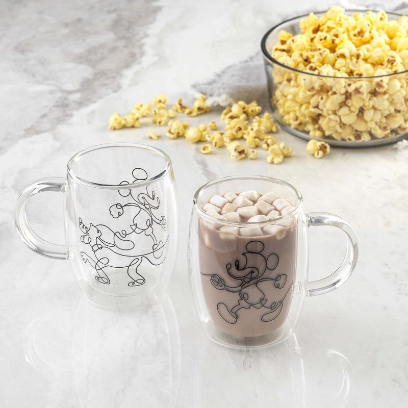 JoyJolt Disney Mickey and Pluto Glass Mugs - Set of 2 Double Wall  Tea Glass Coffee Cups - 13.5 oz, 5 of 9