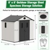 EAGLE PEAK 8x6 Resin Outdoor Storage Shed, Garden Shed with Floor and Lockable Doors, Tool and Equipment Storage, White/Gray - 4 of 4
