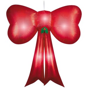 54" Airblown® Inflatable Hanging Red Sequin Christmas Bow Outdoor Decoration - 1 of 2