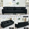 GDFStudio Congreve Modern 97" Wood and Teddy Velvet Sofa with Pillows - 4 of 4