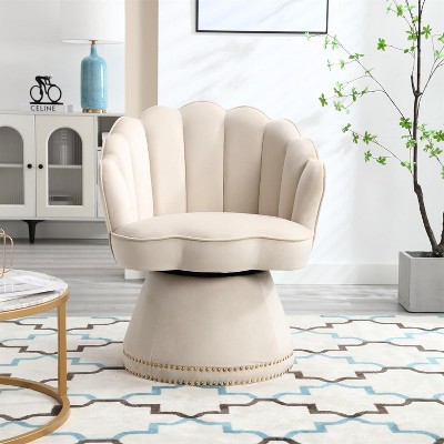 Swivel Barrel Accent Sofa Chair, 360 degree Swivel Round Sofa 300 Lbs Load Bearing Capacity for Living Room Bedroom Office Lounge Arm Chair