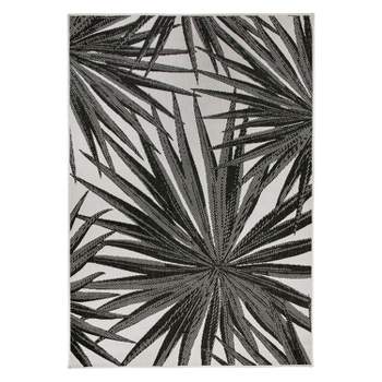 World Rug Gallery Tropical Leaves Nature Inspired Reversible Indoor/Outdoor Area Rug