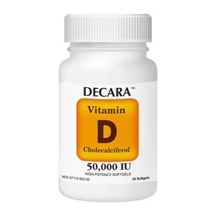 Decara 50,000 IU High Potency Vitamin D Softgels for Bone Strength, Immune Support, and Nutritional Balance – 50 Ct - 1 of 4