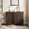 4 Tier Shoe Storage Cabinet, Freestanding Adjustable Shelf Organizer with 3 Barn Doors, Wood Entryway Shoe Rack for Hallway, Entryways - 3 of 4