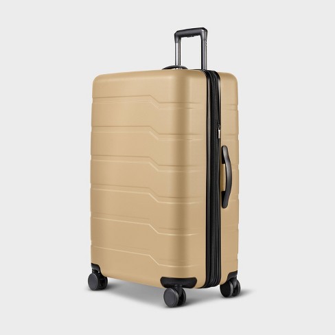Hardside Large Checked Spinner Suitcase Beige Open Story Target