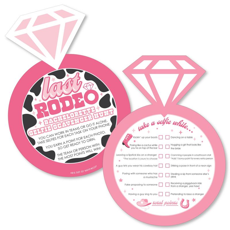 Big Dot of Happiness Last Rodeo - Selfie Scavenger Hunt - Pink Cowgirl Bachelorette Party Game - Set of 12, 1 of 5