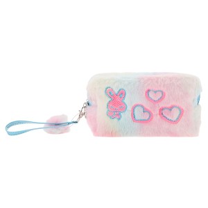 Unique Bargains Women's Sequin Heart Rabbit Makeup Bag 1 Pc - 1 of 3