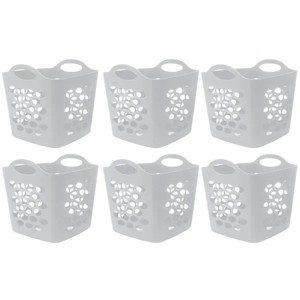 Flexible Plastic Laundry Basket, Arctic White, 6 Pack - 1 of 4