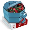 Hearth & Harbor Set of 2 Hard Shell Christmas Wreath Storage Bag - 2 of 4