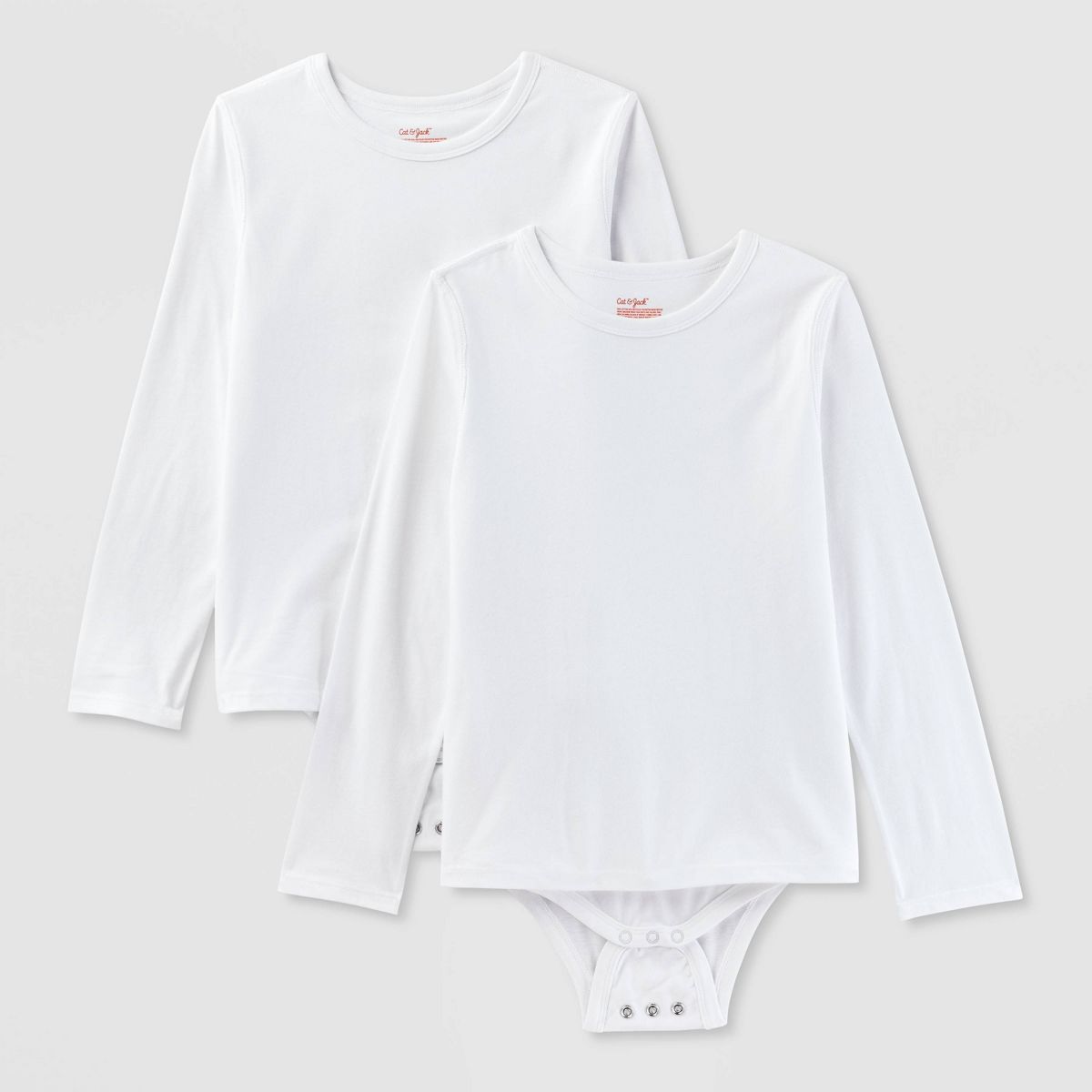 Kids' Adaptive Long Sleeve 2pk Abdominal Access Bodysuit - Cat & Jack™ - thumbnail 5