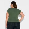 Women's Slim Fit Cap Sleeve Deep Scoop Neck T-Shirt - Wild Fable™ - 3 of 3