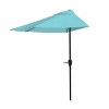 9 ft Half Round Patio Umbrella with Easy Crank for Balcony, Table, or Deck by Nature Spring - 3 of 4