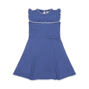 Hope & Henry Girls' Sleeveless Ruffle Yoke Sweater Dress, Toddler - 1 of 4