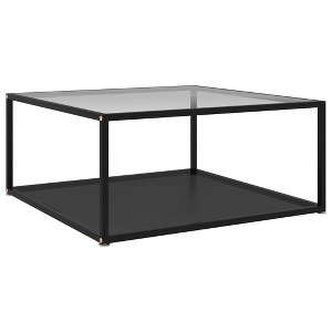 vidaXL Coffee Table Transparent and black - 1 of 4