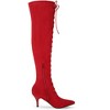 Allegra K Women's Pointed Toe Lace Up Stiletto Heel Over the Knee High Boots - 4 of 4