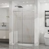 48"x72" Frameless Sliding Shower Door, 1/4"(6mm) Clear Tempered Glass with Easy-Clean Coating, Heavy-Duty 304 Stainless Steel, Chrome Finish - 3 of 4