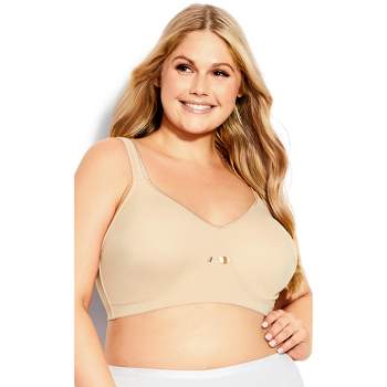 AVENUE BODY | Women's Plus Size Basic Cotton Bra - beige - 48DDD