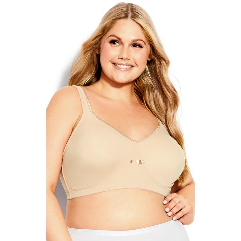 Women's Plus Size Soft Caress Bra - beige | AVENUE, 1 of 3