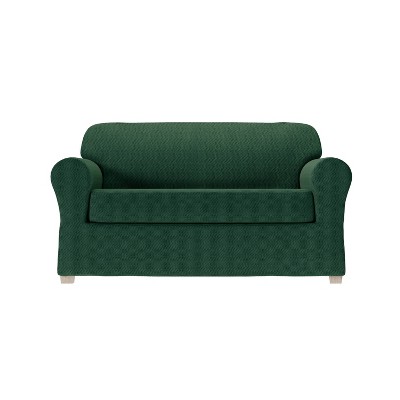 
2pc Steps Stretch Loveseat Slipcover - Zenna Home