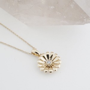 Bloom Flower Pendent Necklace in Gold, Rose Gold, Silver - Honeycat - 1 of 4