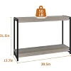 Acekool 40" Farmhouse Console Table with Slatted Design, 2-Tier Storage Shelf for Entryway, Living Room & Hallway, Grey - 2 of 4