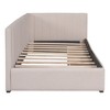 Upholstered Daybed with 2 Storage Drawers Twin Size Sofa Bed Frame No Box Spring Needed Linen Fabric (Beige) - 4 of 4