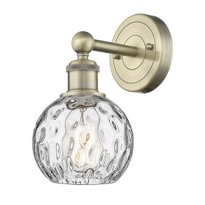 Athens Water Glass - 1 Light Wall Sconce In Industrial Style-10.5 Inches Tall and 6 Inches Wide