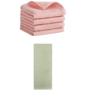 REGALWOVEN 5 Pack Soft Absorbent Waffle Cotton Bathroom Hand Towel Set 13" x 30" - 1 of 4