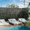 Wooakway 72 in. H x 47 in. W Outdoor Rectangle Metal Privacy Screen Garden Fence Panel Freestanding Patio Decorative Screen for Yard - 2 of 4