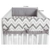 Bacati - Mix n Match Chevron/Dots Crib Rail Guard set of 2 Covers White/Gray - 3 of 4