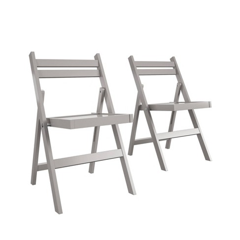 Cosco 2pk Xl Wood Slat Back Folding Chairs Gray : Target