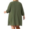 Agnes Orinda Women's Plus Size Open Front 3/4 Sleeve Swiss Dots Lightweight Flowy Casual Cardigan - 4 of 4