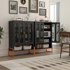 GlasFlength Shoe Racks Double Door Shoe Cabinet Long Shoe Rack FreeStanding Shoe Rack for Living Room, Black, 31.49"*13.77"*46.45" - 4 of 4