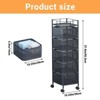 5-Tier Kitchen Storage Cart, Fruit and Vegetable Basket Rotating Storage Rack, Metal Rolling Carts with Wheels for Fruit, Vegetable, Snack - 2 of 4