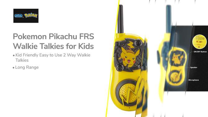 Pokemon Pikachu Walkie Talkies-Long Range 2-way Radios, 2 of 10, play video