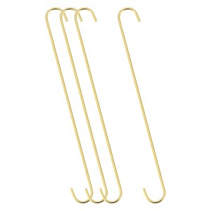 Unique Bargains S-shaped Extra Long Steel for Garden Bathroom Closet Hooks 4 Pcs - 1 of 4
