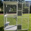LOVMOR Wooden Catio Outdoo Cat Enclosure on Wheels, Kitty Condo Cage Shelter Playpen w/ Sliding Doors, Platforms & Weatherproof Asphalt Roof - 4 of 4