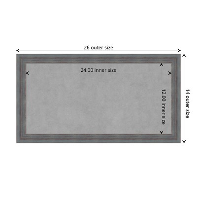 Dixie Blue Grey Rustic Wood Framed Magnetic Board
