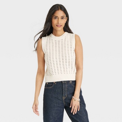 Women's Openwork Sweater Vest - Universal Thread™