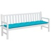 vidaXL Garden Bench Cushion – Turquoise, Durable Polyester Fabric, Indoor and Outdoor Use, Comfy Hollow Fiber Filling, Non-Slip Design with Ropes - 3 of 4