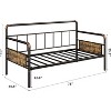 COZONY Twin Metal Daybed Frame, Heavy Duty Industrial Style Bed with Curved Armrests, Living Room, Bedroom, Guest Room - 2 of 4