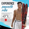 OBrien Vortex Combo 65.5 Inch Adult Mens Size 4.5-13 Wide Body Water Skis, Red - 3 of 4