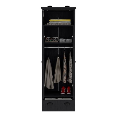 NicBex Armoire Wardrobe Closet Storage Cabinet with Doors & Drawer for Bedroom, Black