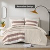 AENKYO Lightweight Fluffy Comforter Set, 3-Piece Stripe Print Bedding with Matching Shams, Contemporary Style Collection - 4 of 4