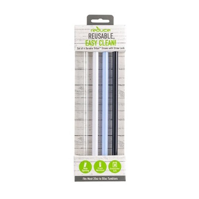 Reduce 4pk XL Straws: Multicolor Reusable Smoothie Straw Replacement, Dishwasher-Safe Drinkware Accessories