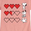 Girls' - Peanuts - Snoopy Game Hearts Fitted Short Sleeve Graphic T-Shirt - 2 of 4