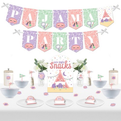 Big Dot of Happiness Pajama Slumber Party - Girls Sleepover Birthday Party Supplies - Banner Decoration Kit - Fundle Bundle