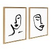 18" x 24" (Set of 2) Sylvie Woman Face Art and Face Line by Viola Kreczmer Framed Wall Canvas Set Gold - Kate & Laurel All Things Decor - 2 of 4