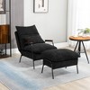 HOMCOM Accent Chair with Ottoman, Reclining Comfy Chair with Adjustable Backrest, Steel Frame and Pillow for Living Room, Bedroom - image 3 of 4