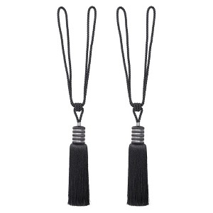 Evideco French Home Goods Decorative Curtain Tiebacks With Tassel - 33” Long, Hand-Tied Rope With Lustrous Threads - 1 of 4